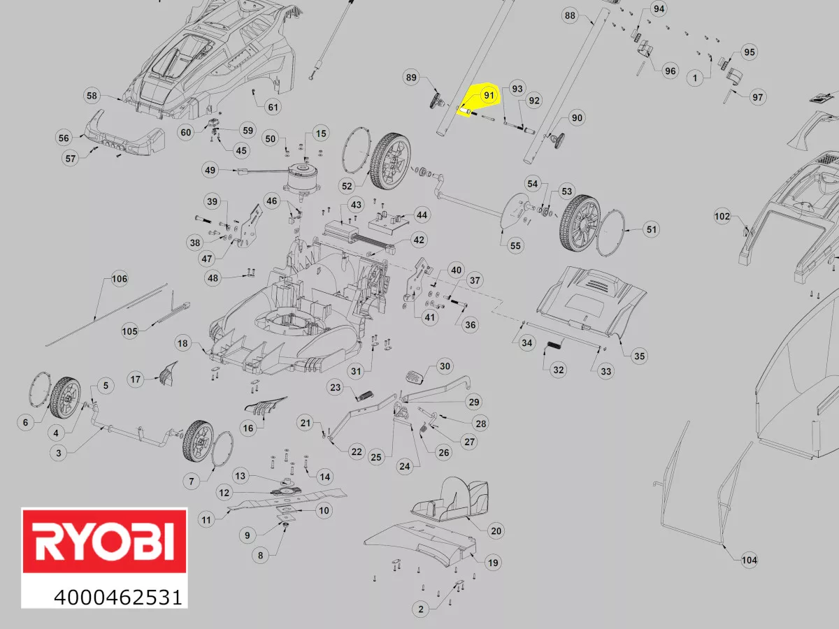 pièce articulation guidon réf. 5131033549 Ryobi
